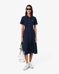 Women's Flared Mini-Piqué Polo Dress