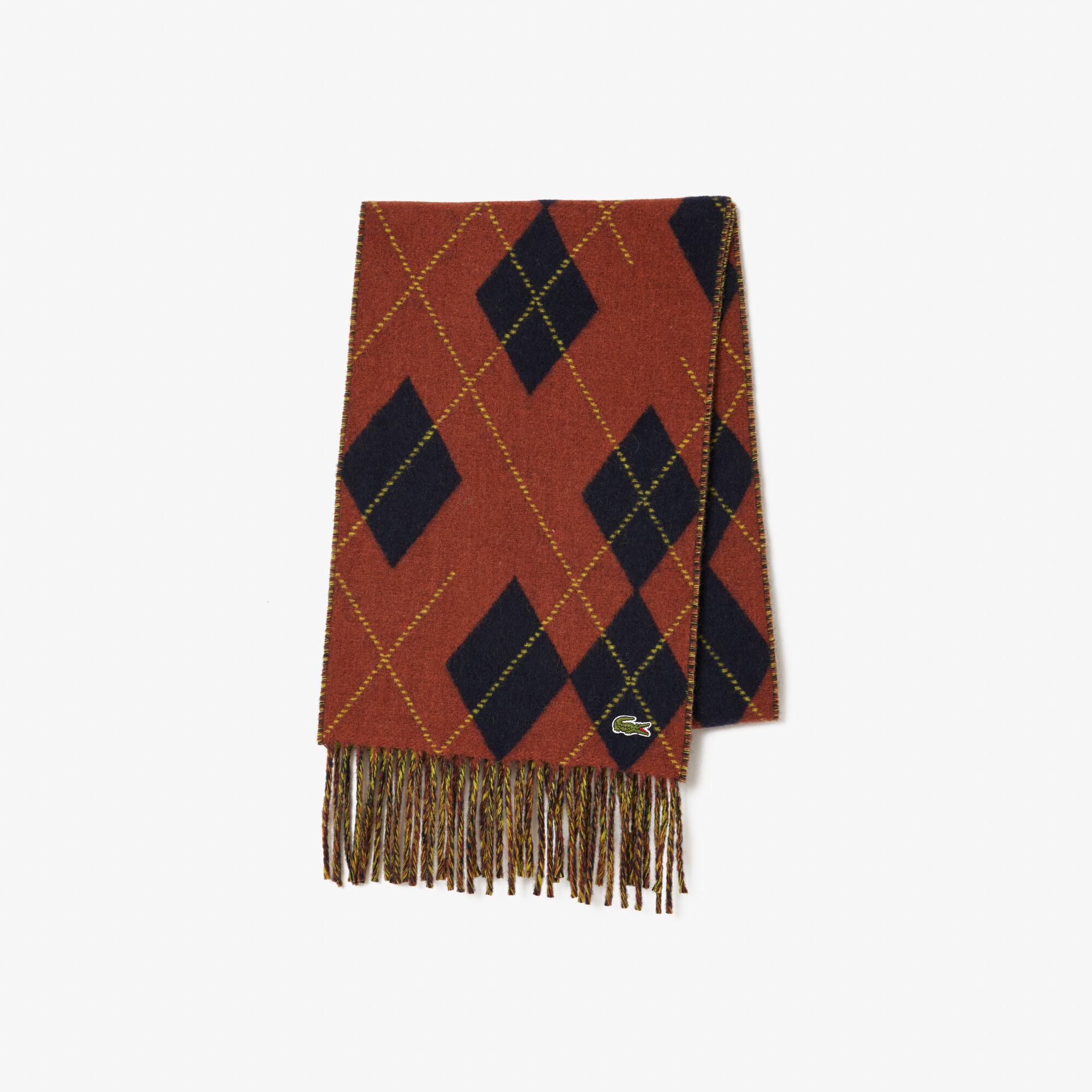 Wide Wool Blend Argyle Scarf - undefined - New In 2026 | Lacoste