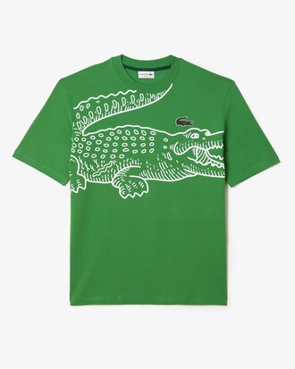 T-shirt col rond homme Lacoste loose fit imprim&eacute; crocodile