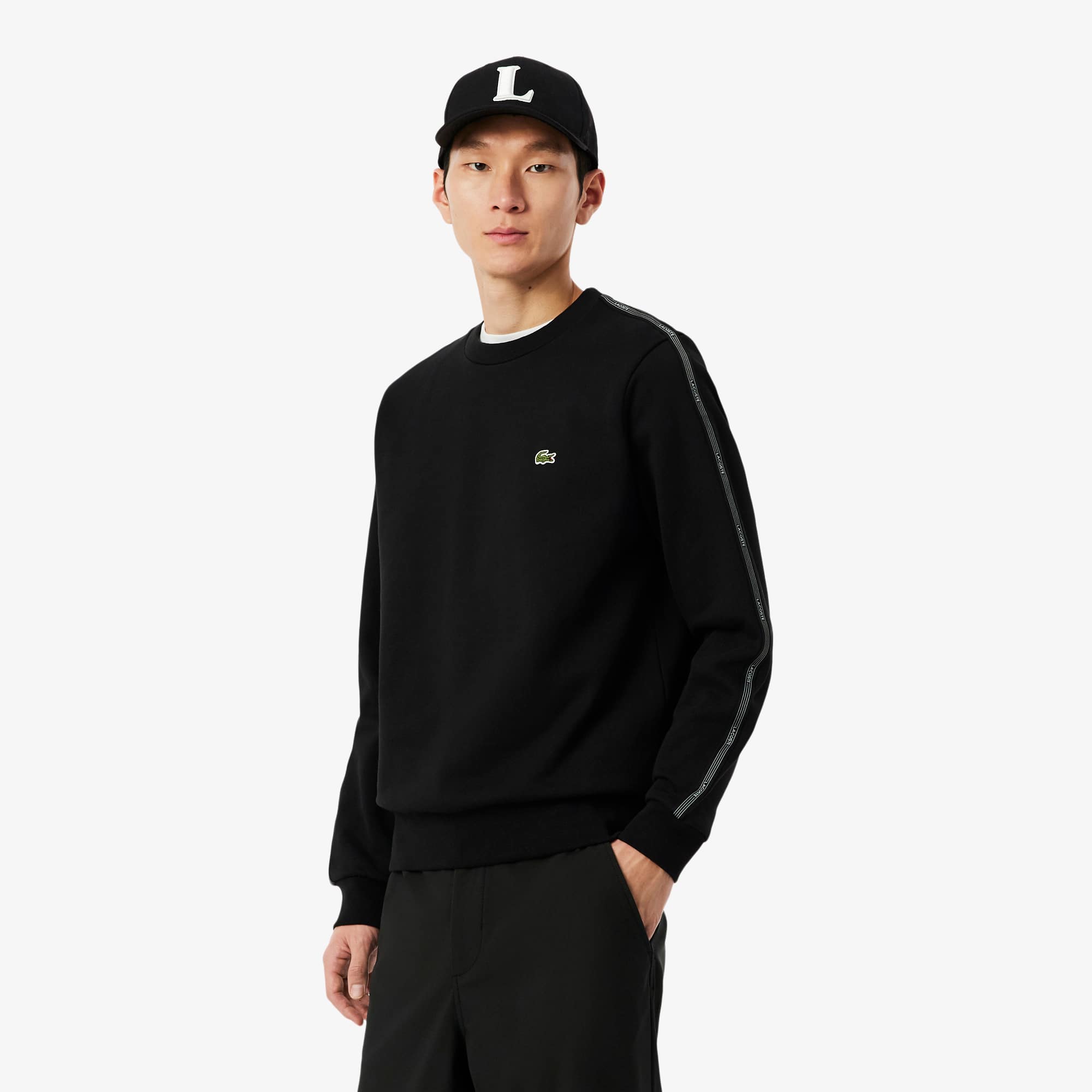 Lacoste Stripe Band Fleece Sweatshirt
