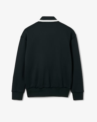 Runway Polo Shirt Collar Badge Accent Sweatshirt