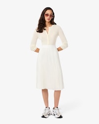 Women's Pleated Satin Midi Skirt