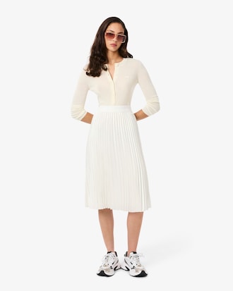 Women's Pleated Satin Midi Skirt