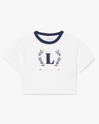 Contrast Badge Cotton T-Shirt