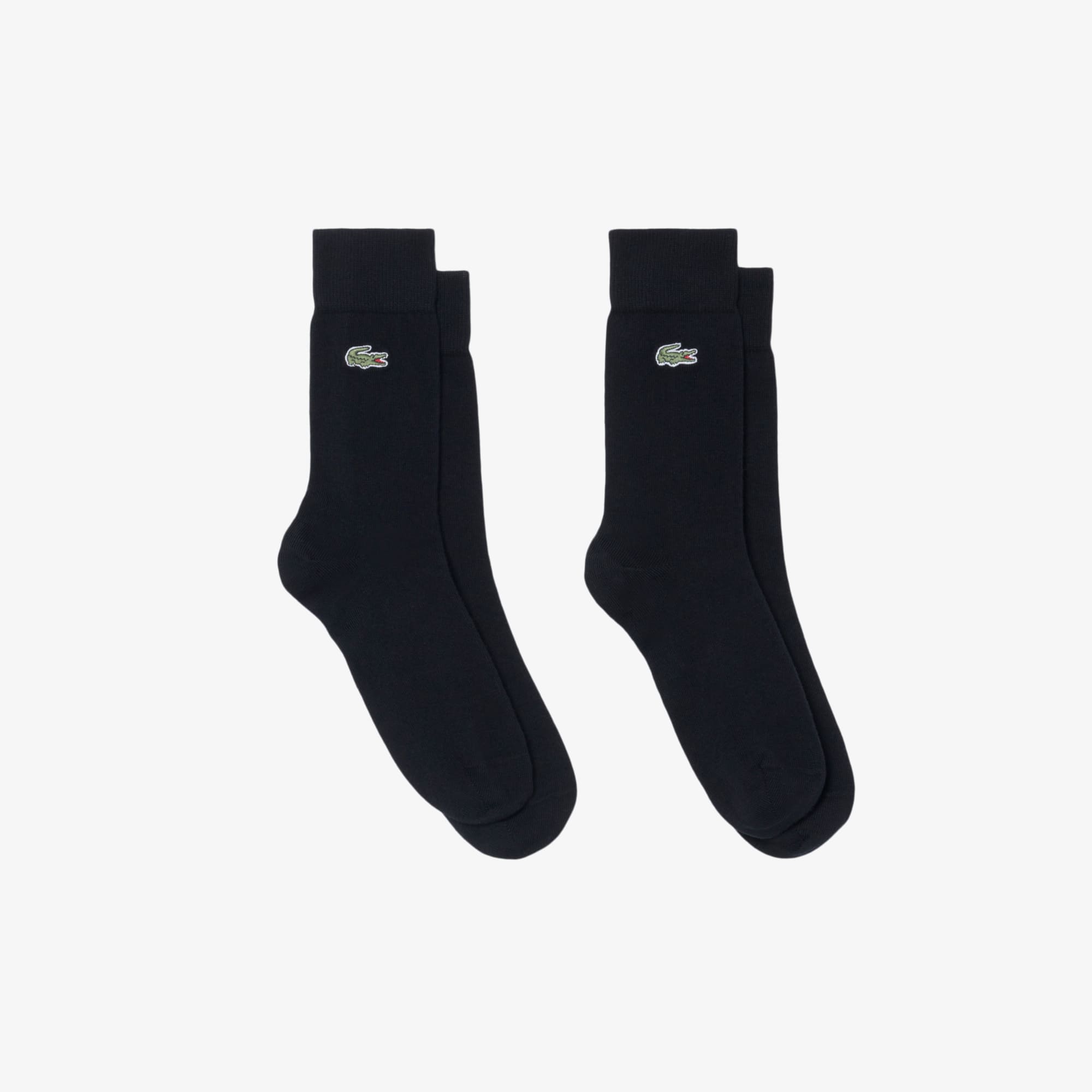 Lacoste 2-pack Cotton Socks - 3 - 5.5 In Black