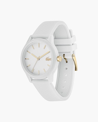 Women's L.12.12 White Silicone Petit Piqué Pattern Strap Watch