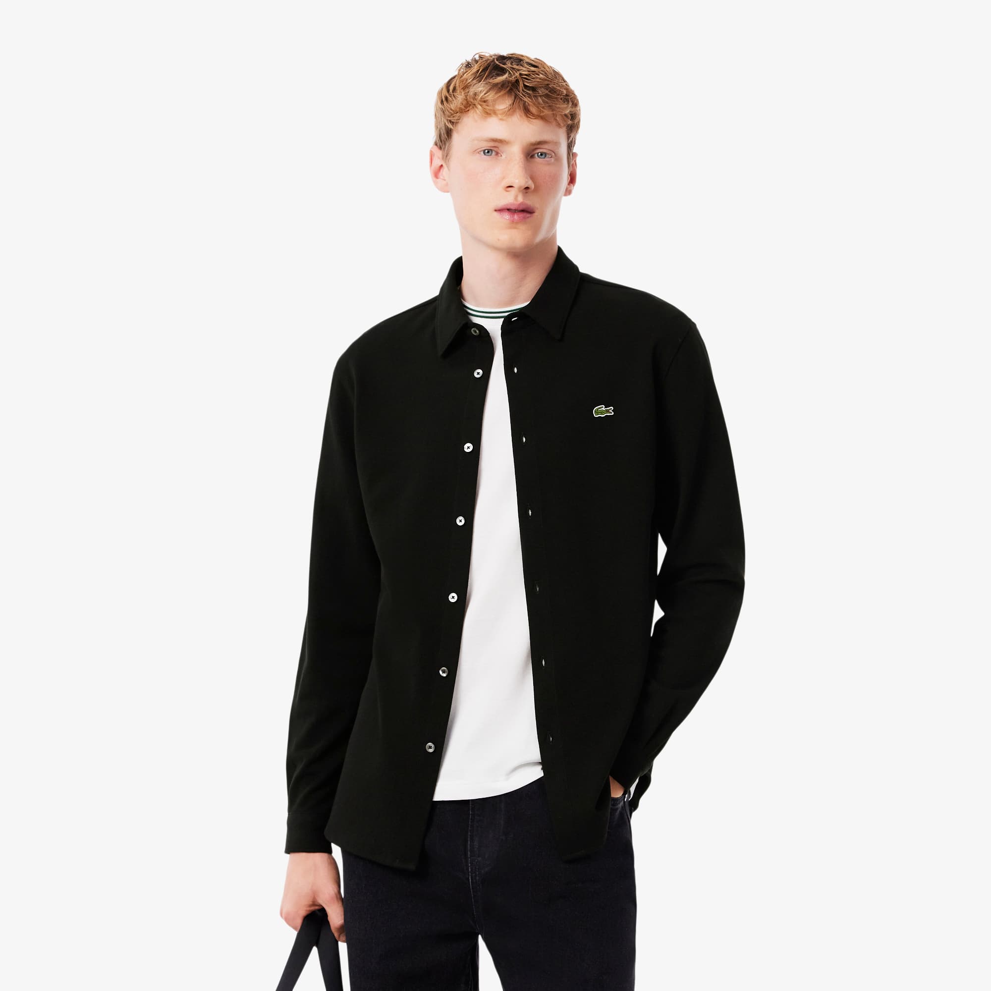 Lacoste Men's Slim Fit Cotton Piquã© Shirt - 16 - 41 In Black