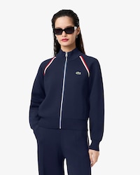 Women's High-Neck Zip Front Double Face Sweater