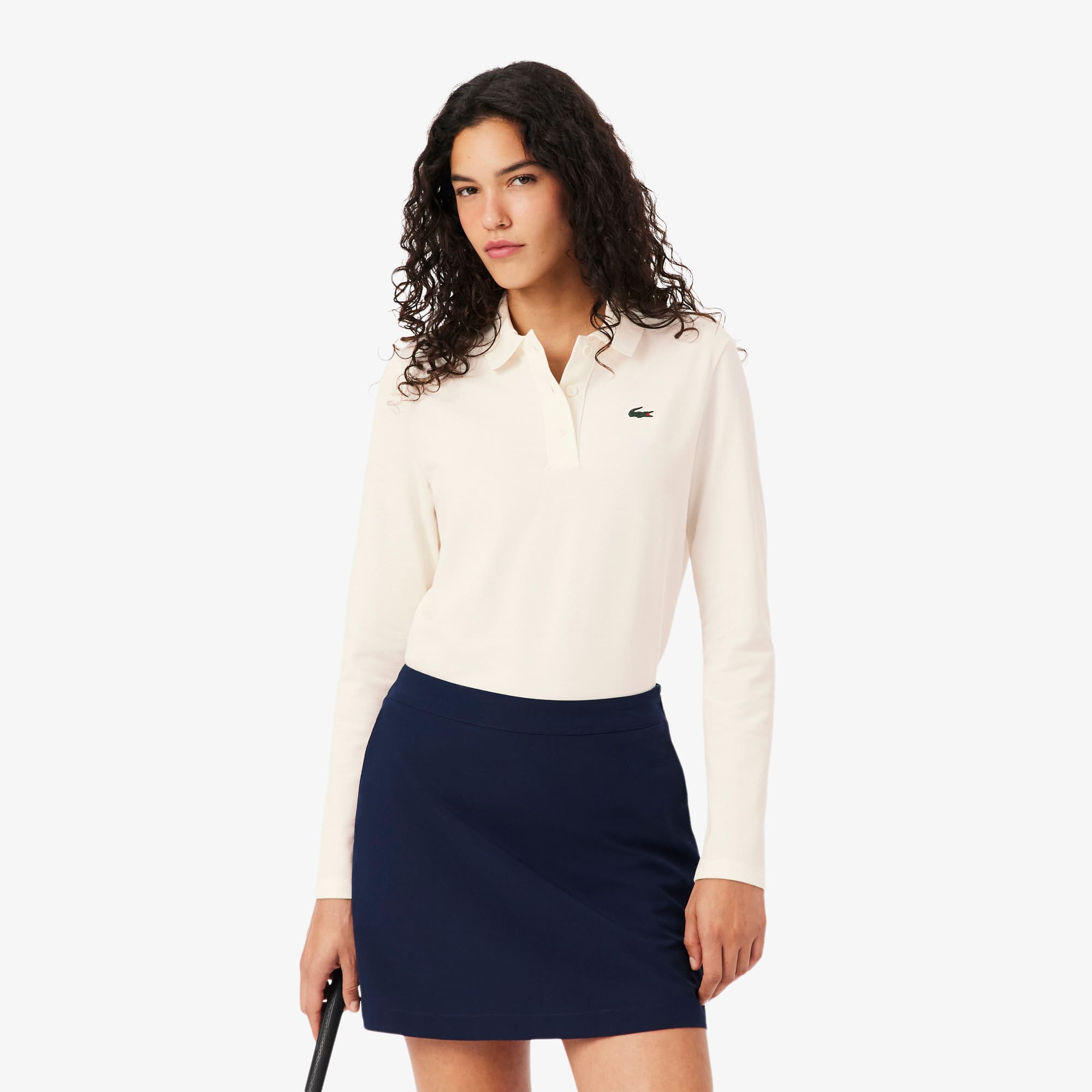 Lacoste Women's Thermo-regulating Uv Protect Golf Polo - Xxl (44) In White