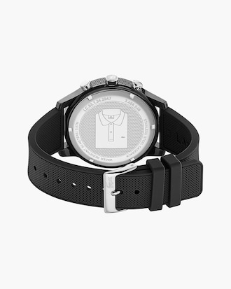 Men's Lacoste 12.12 Chronograph Watch with Black Silicone Strap