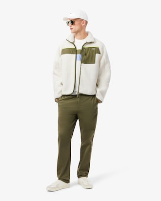 Chamarra De Forro Polar Sherpa Con Color Block