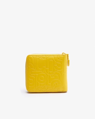 Embossed Leather Zip Wallet