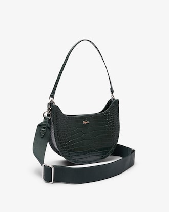 Small Chantaco Embossed Leather Half Moon Bag