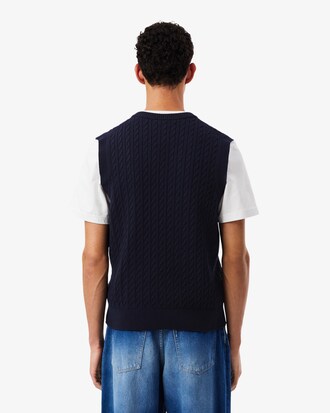 Chaleco tipo jersey de algod&oacute;n con punto de ochos