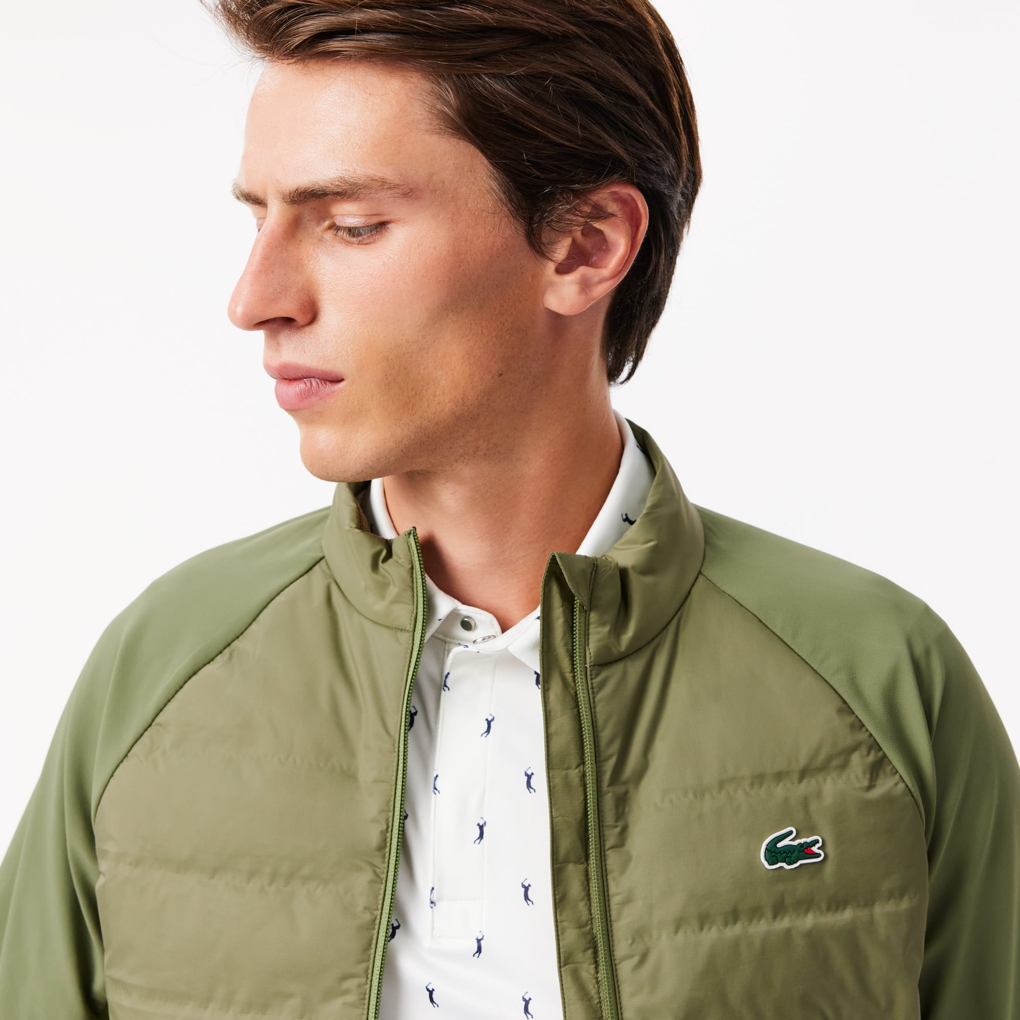 Men's High-Neck Quilted Golf Jacket - Jackets & Coats - New