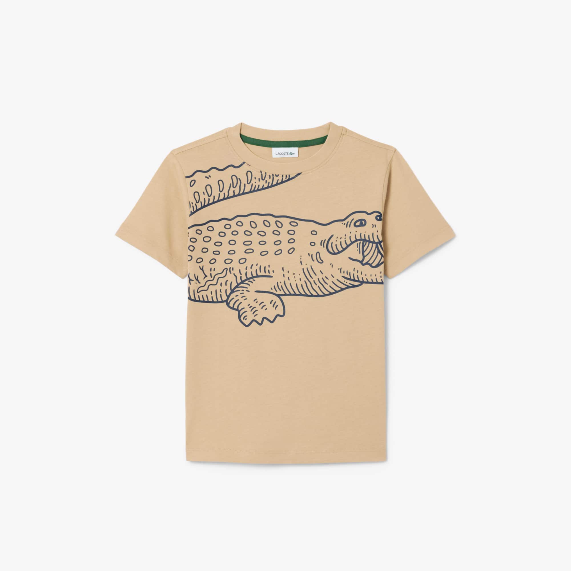 Lacoste Kids' Printed Cotton T-shirt - 12 Years In Brown