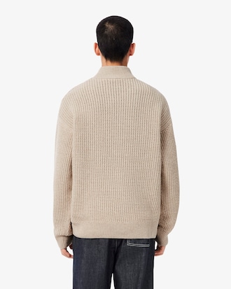 Wool High Zip Neck Sweater