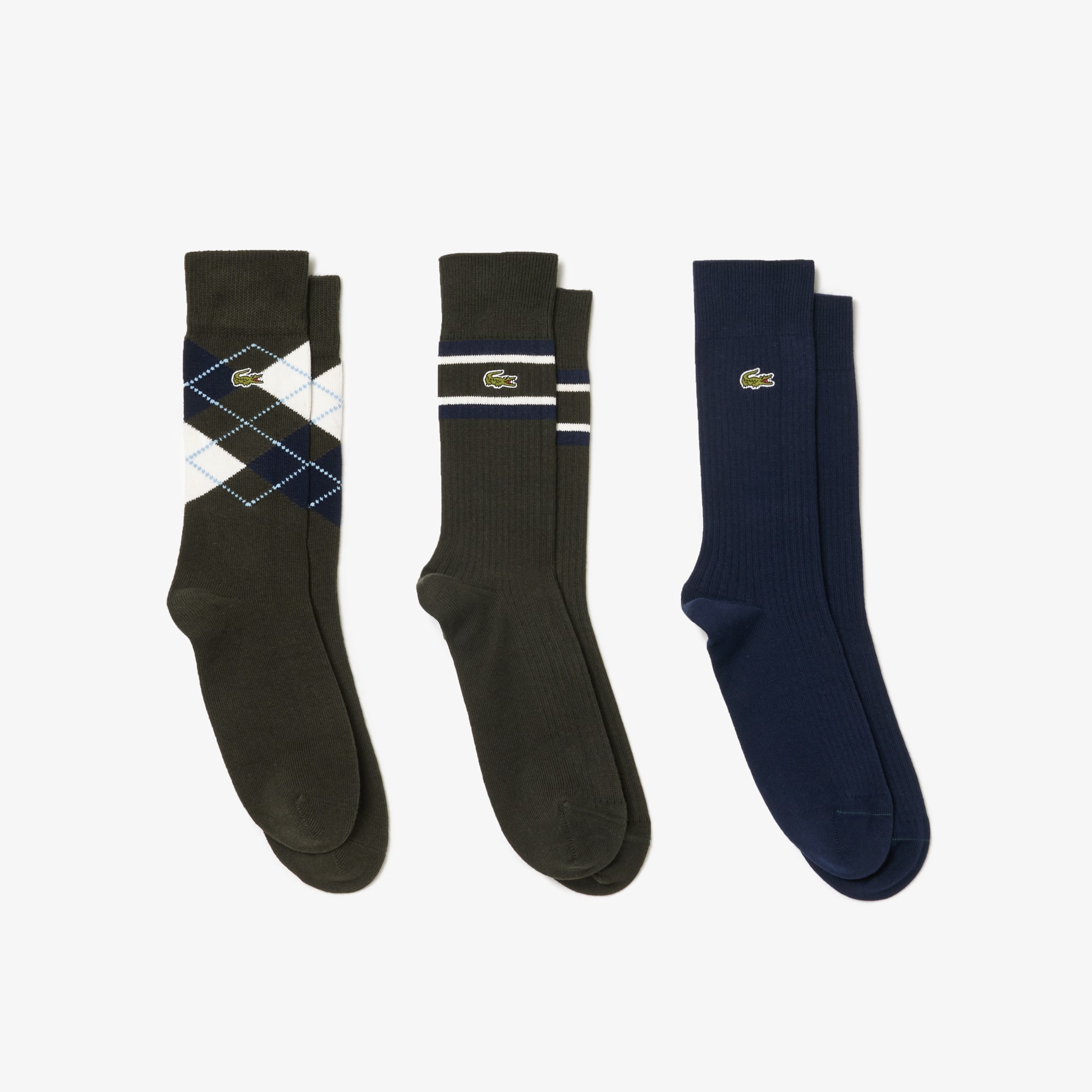 Lacoste 3Pack Cotton Socks ユニセックスギフトセット送込 Unisex 3-Pack Cotton Socks Gift Set - Socks - New In 2025