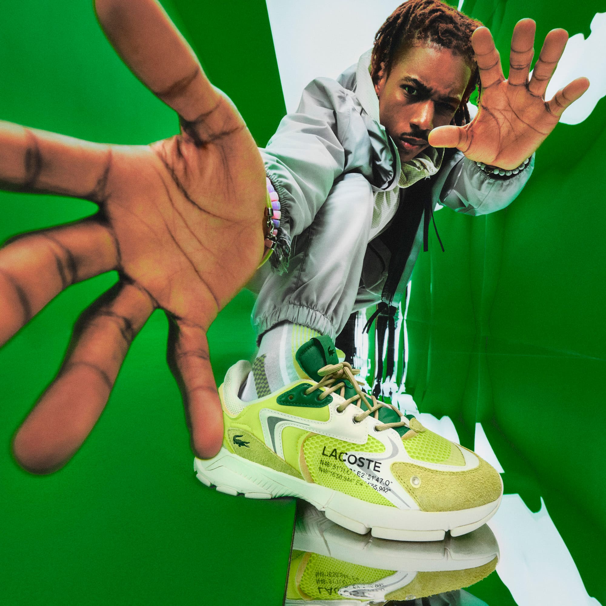 スニーカー Lacoste Multicolor Leather And Mesh L003 Neo Sneakers Lacoste Men's L003 NEO Contrasted Sneakers – Bouchards