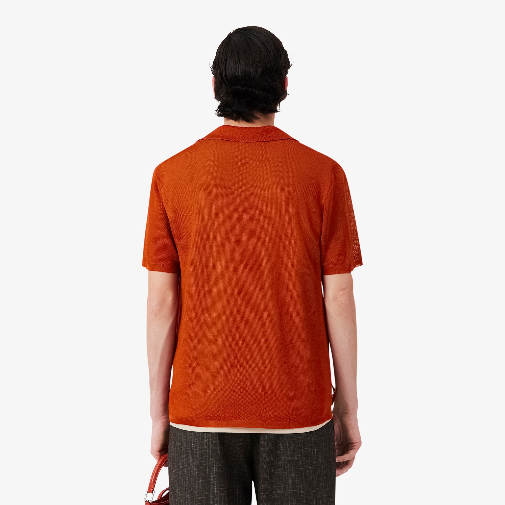 Runway Slim Fit Satin Piqué Polo Shirt