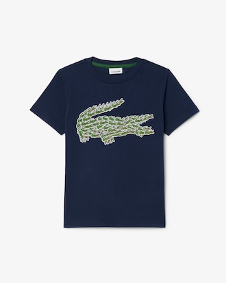 Boys' Crocodile Print Cotton T-Shirt