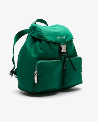 Branded Nylon Flap Backpack
