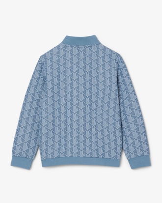 Sweatshirt zipp&eacute; avec monogramme et col montant