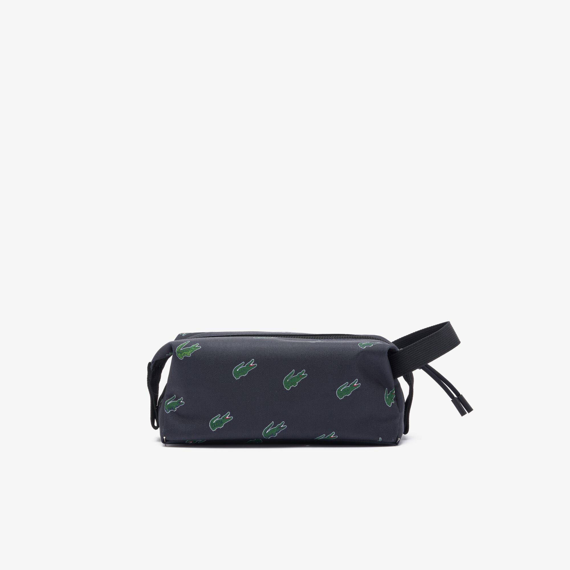 LACOSTE ワニ型ケース ネイビー Canvas Printed Toiletry Bag - Wallets & Small Leather Goods - New