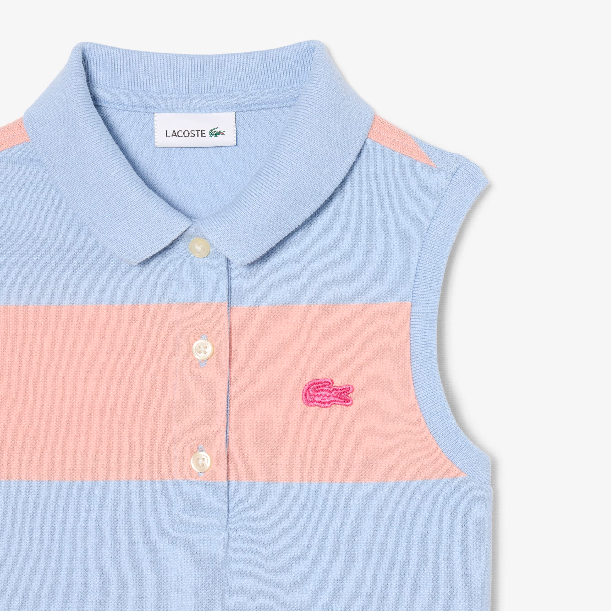 Sleeveless Striped Petit Piqué Polo Dress