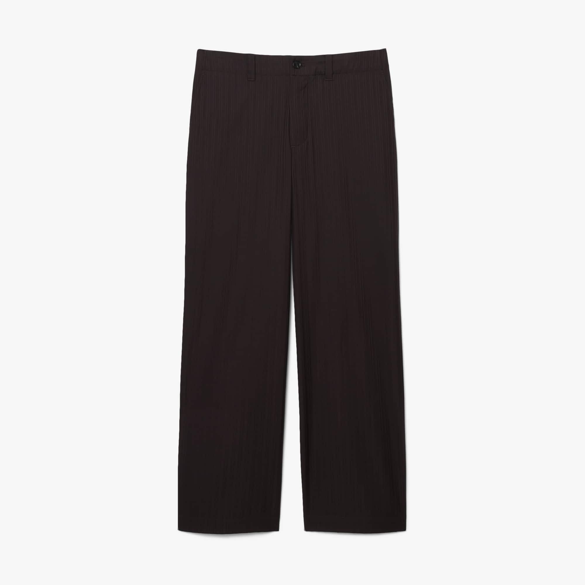Lacoste Straight Fit Striped Cotton Suit Pants - 5 - 30 In Black