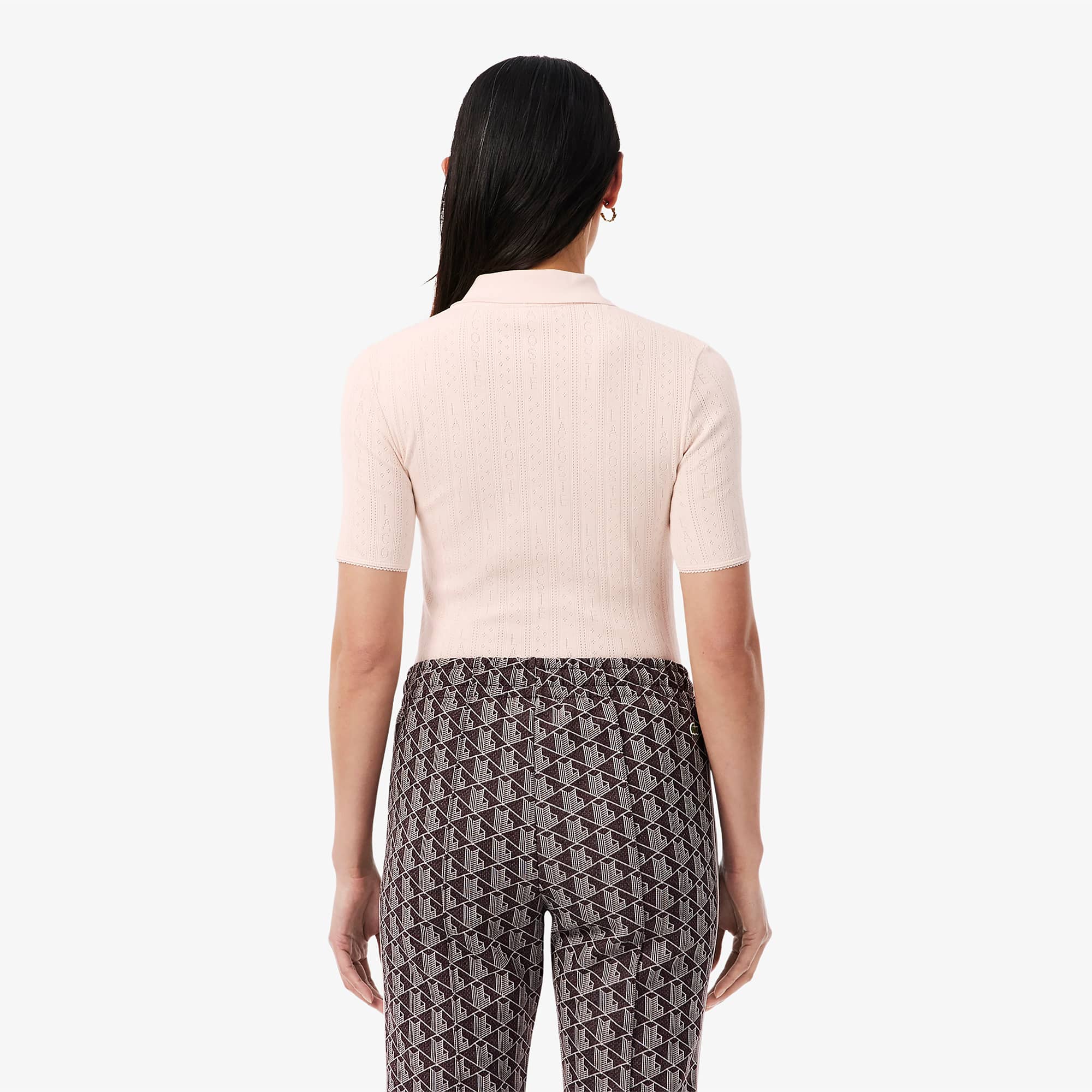 Slim Fit Pointelle Knit Polo Shirt