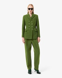 Runway Straight Fit Slub Wool Tailored Pants