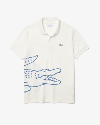Polo Lacoste regular fit en piqu&eacute; de coton imprim&eacute; crocodile