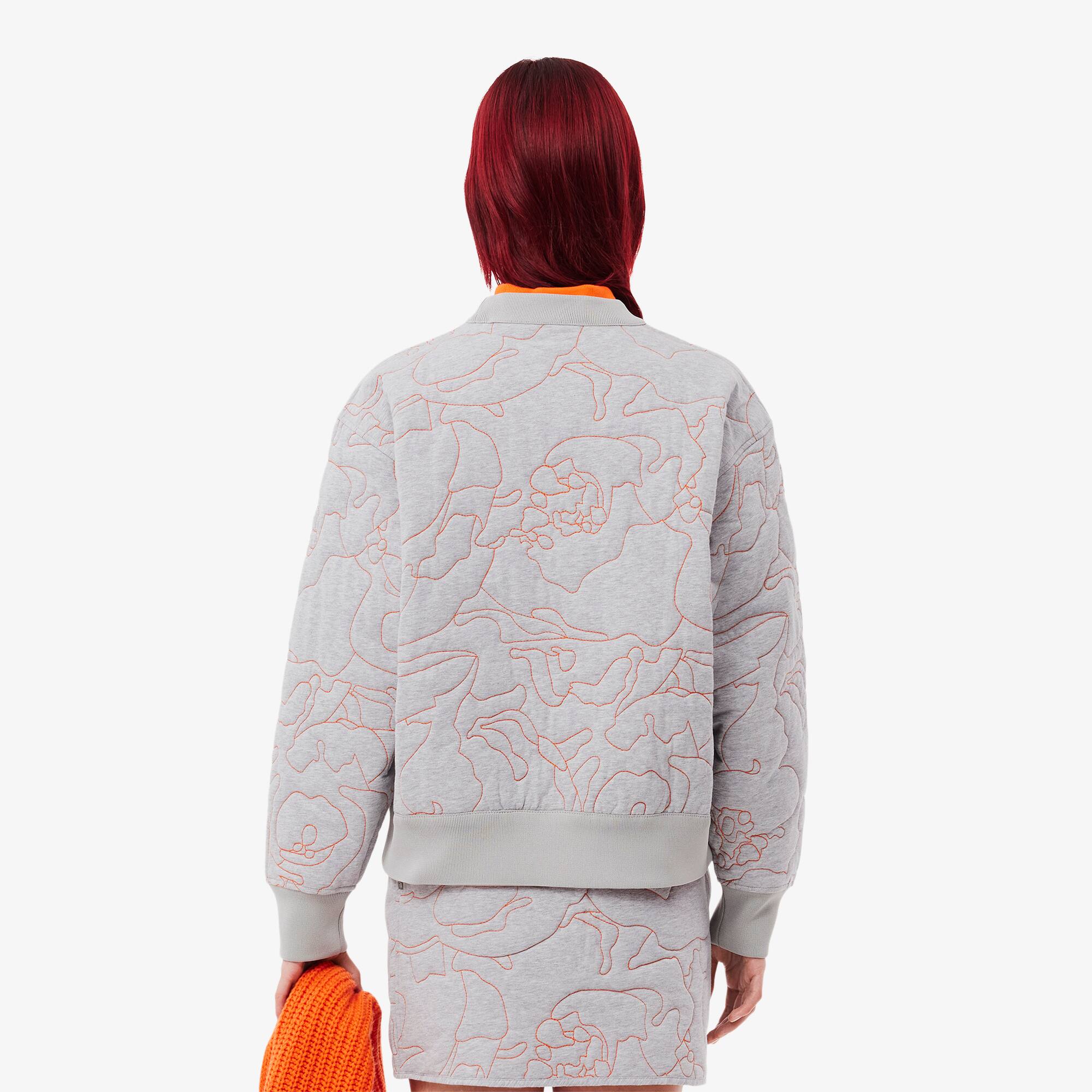 Women's Oversized Reversible Embroidered Sweatshirt - Sweaters