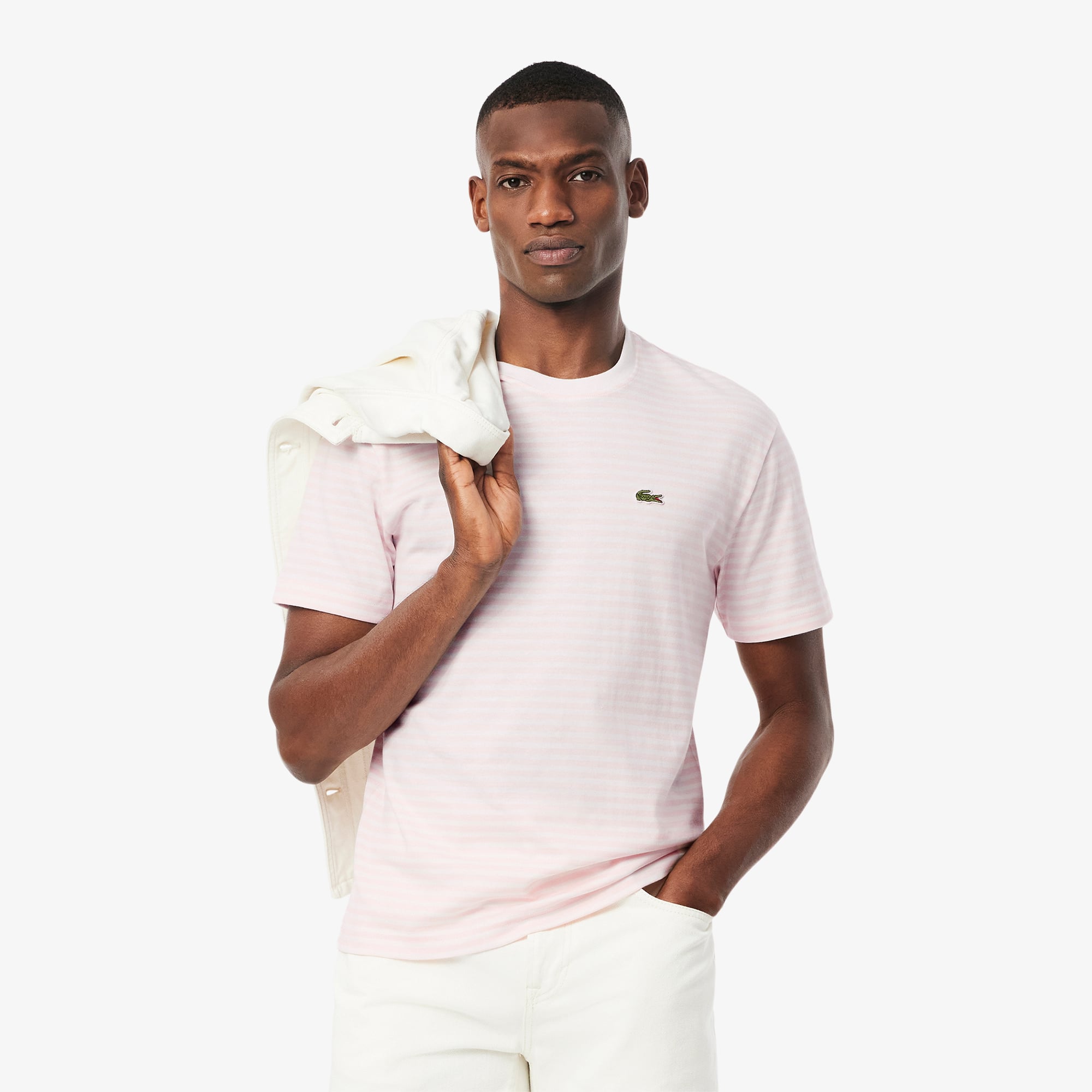 Tシャツ・カットソー Lacoste Men's Striped Heavy Cotton T-Shirt Men's Striped Heavy Cotton T-Shirt - T-shirts - New In 2025