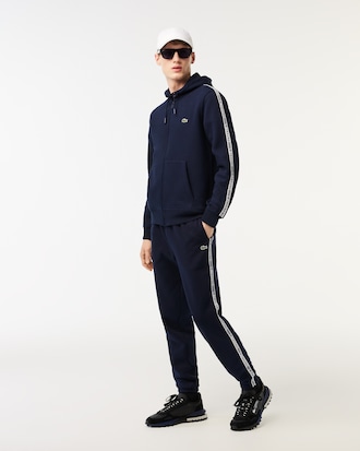 Men’s Classic Fit Branded Stripes Zip-Up Hoodie