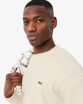 Men's Relaxed Fit Patchwork Effect Wool Sweater