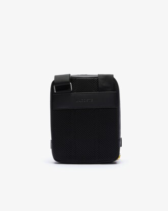 Lettering & Pockets Smooth Leather Zip Bag