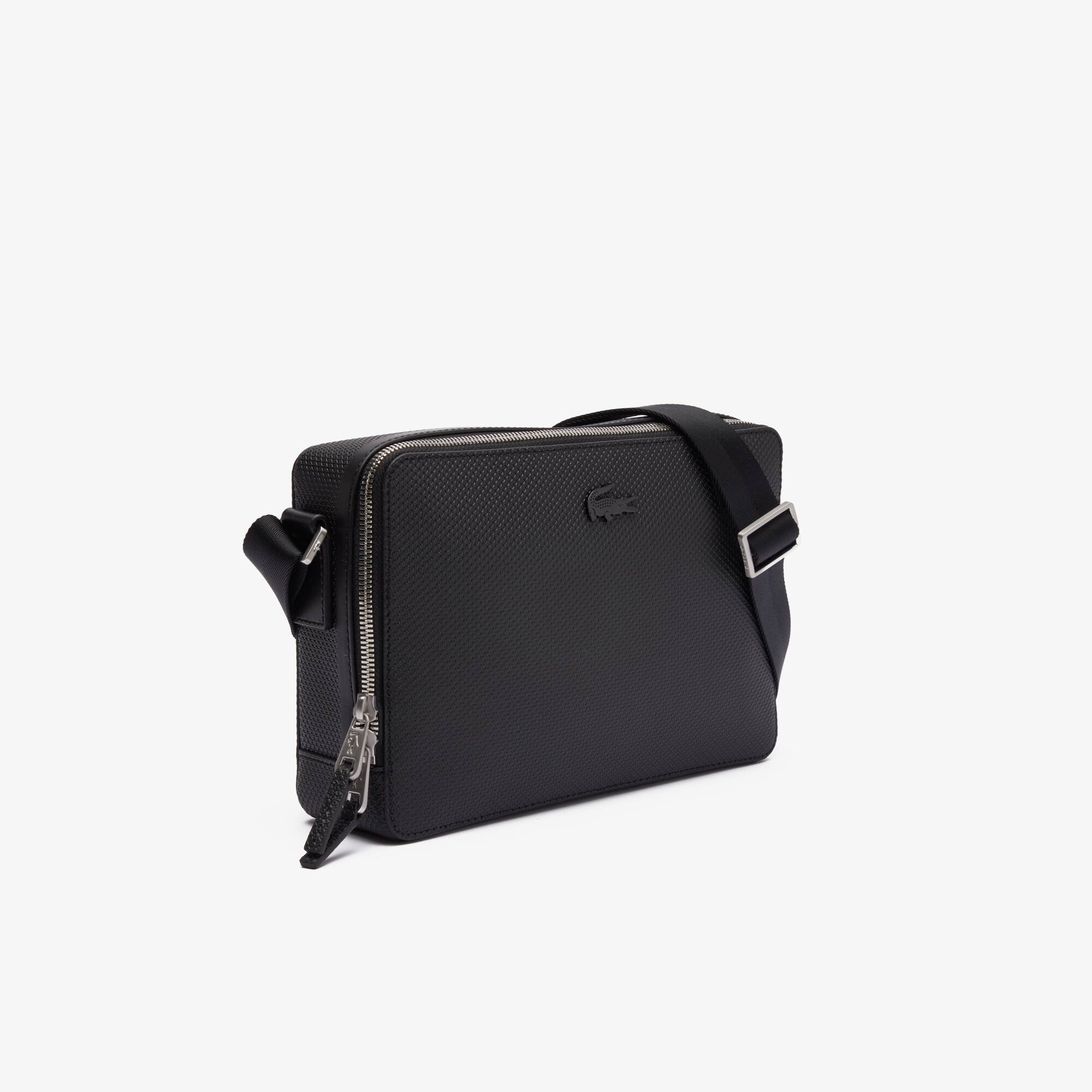 Men's Chantaco Matte Stitched Leather Zippered Crossbody Bag Men's Chantaco Matte Stitched Leather Zippered Crossbody Bag