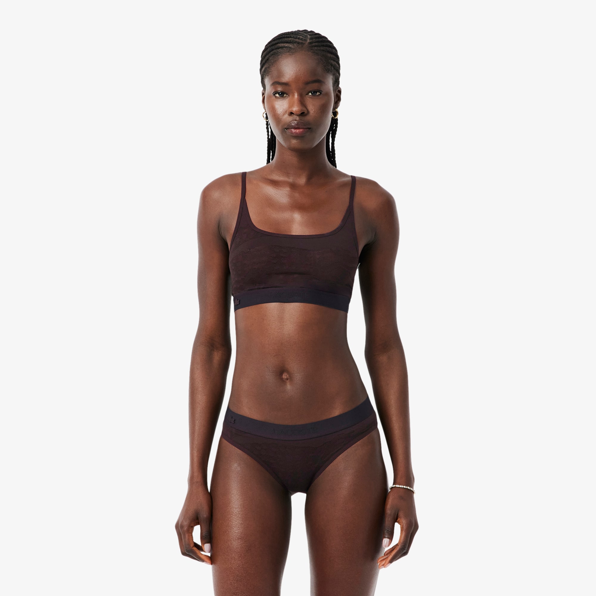 Lacoste Crocodile Accent Mesh Bralette