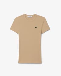 Women's Slim Fit Ribbed Cotton T-Shirt
