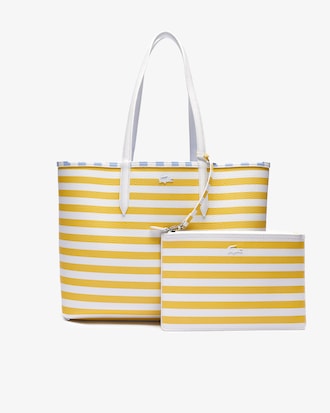 Anna Reversible Striped Canvas Tote