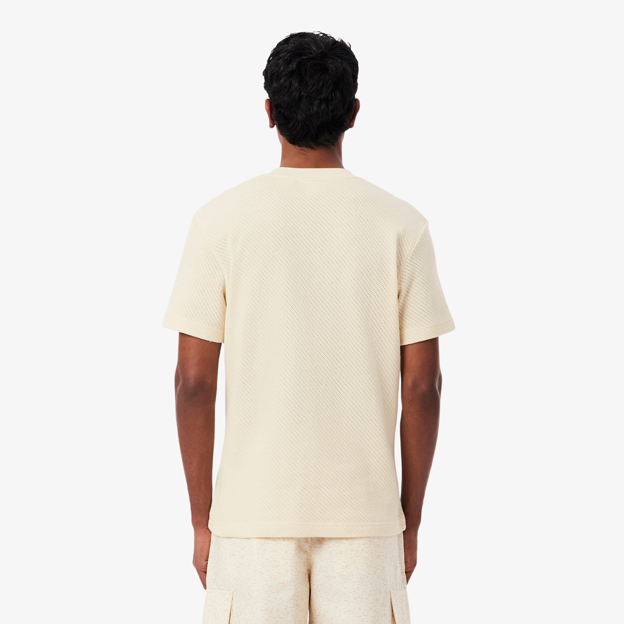 main story ❤︎26ss❤︎Long Tee Bleached Sand Lacy Cotton T-Shirt - Men's Collection - New In 2026 | Lacoste