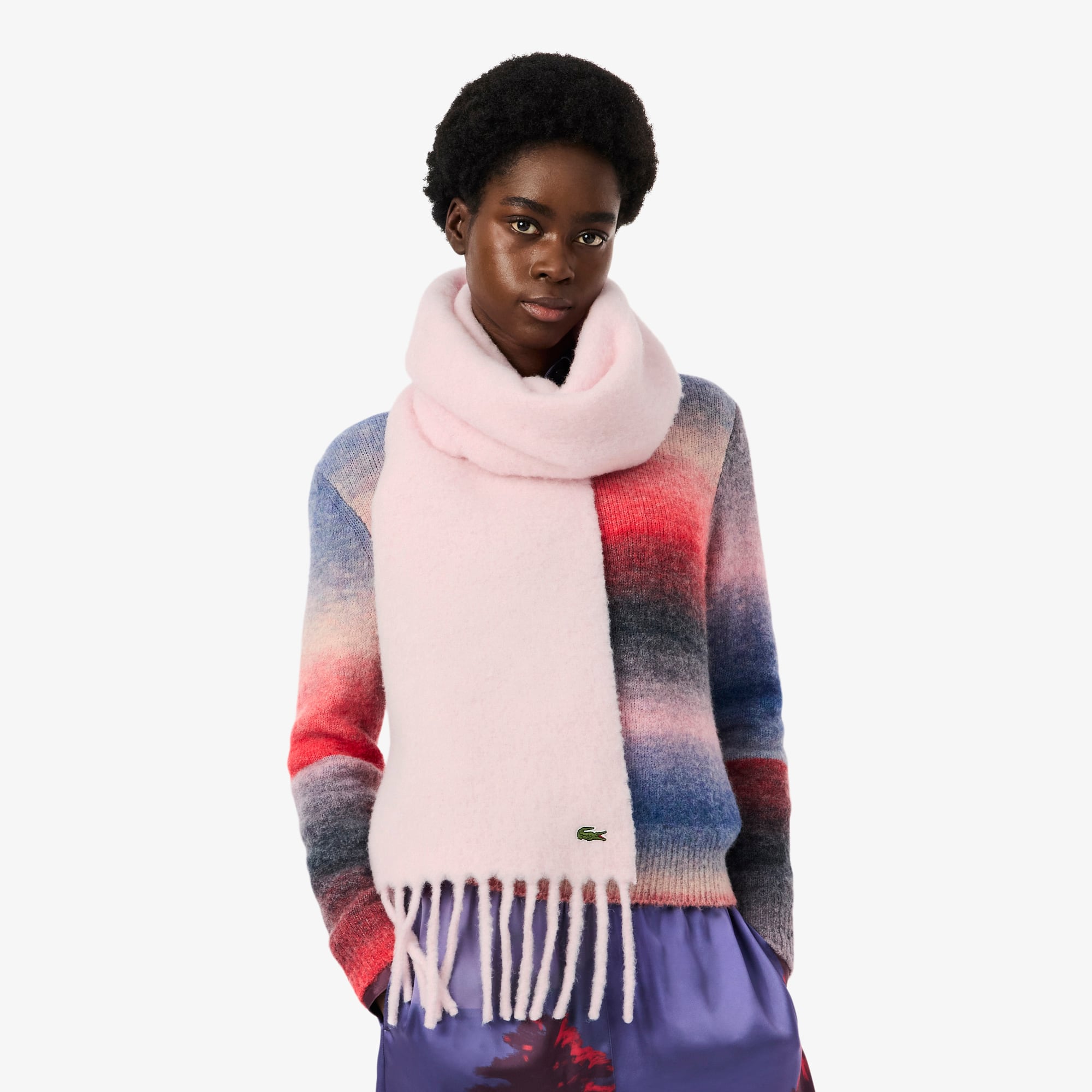 Women's Alpaca Blend Fringed Scarf - Scarves & Gloves - New In