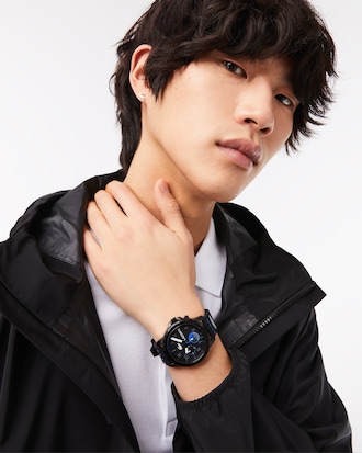 Men&rsquo;s Endurance Multifunctional Black Silicone Watch