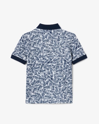 Crocodile Print Piqué Polo Shirt