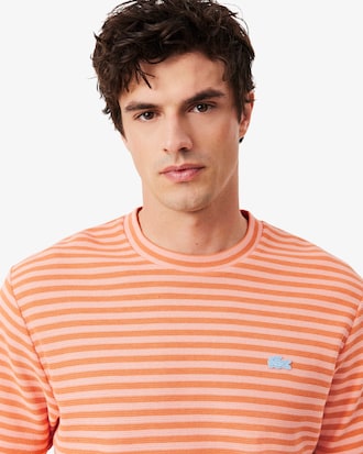 Textured Striped Cotton T-Shirt