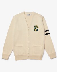 Men&rsquo;s Pennants L Badge Wool And Cotton Buttoned Cardigan
