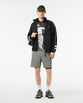 Men's Contrast Details Water-Resistant Zip-Up Jacket