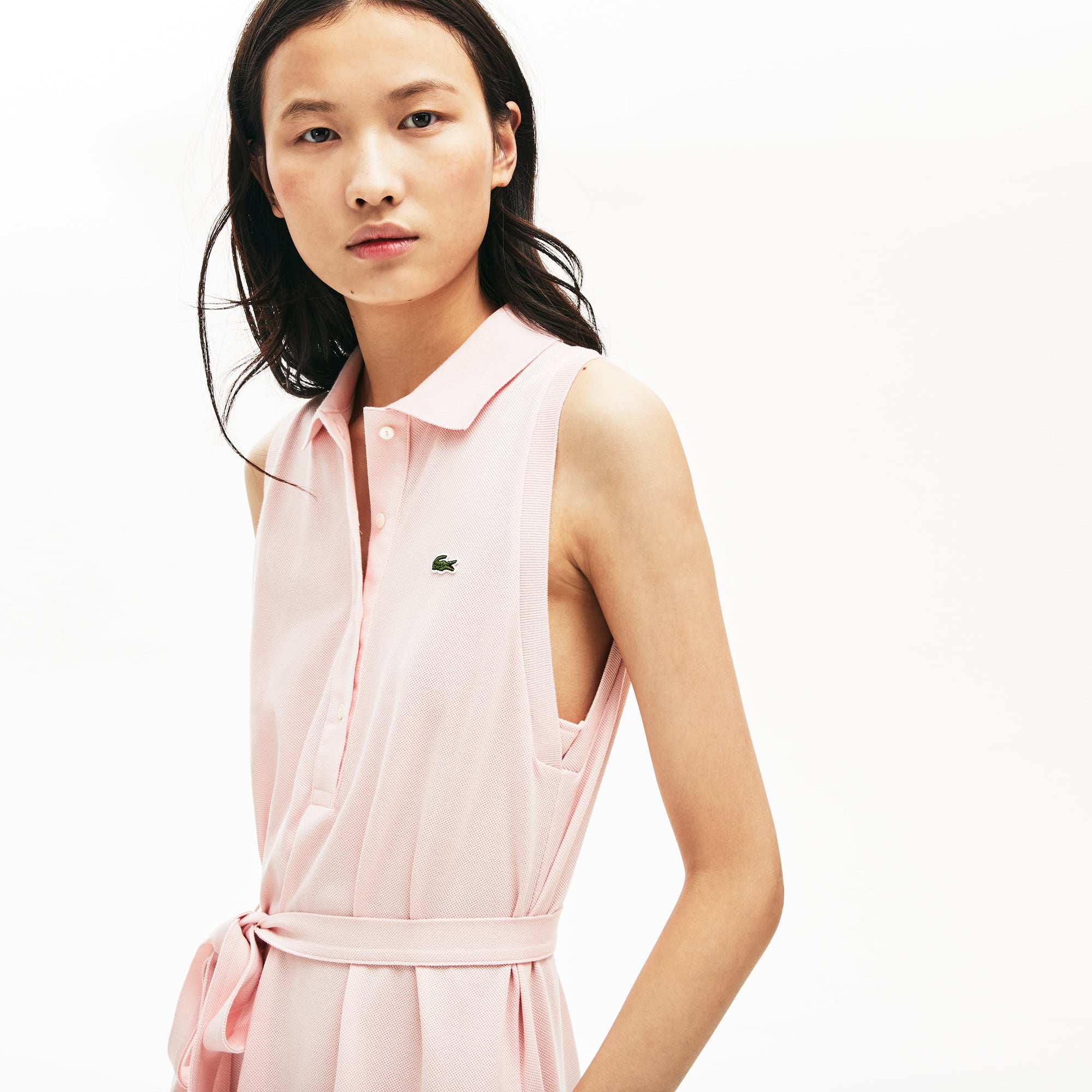Women's Cotton Piqué Belted Polo Dress - Dresses & Skirts